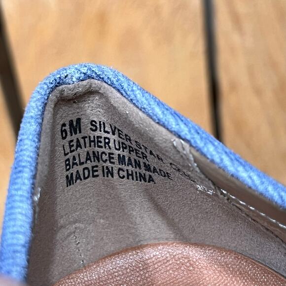 Aerosoles Silver Star Blue Suede Stacked Block Heel Slip-On Pumps Heels Womens 6 - Picture 11 of 11